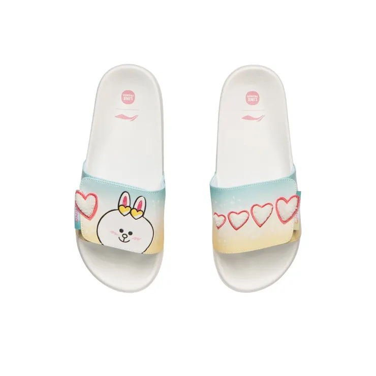 LiNing LINE FRIENDS EVA Slide Slippers Unisex White Blue-3