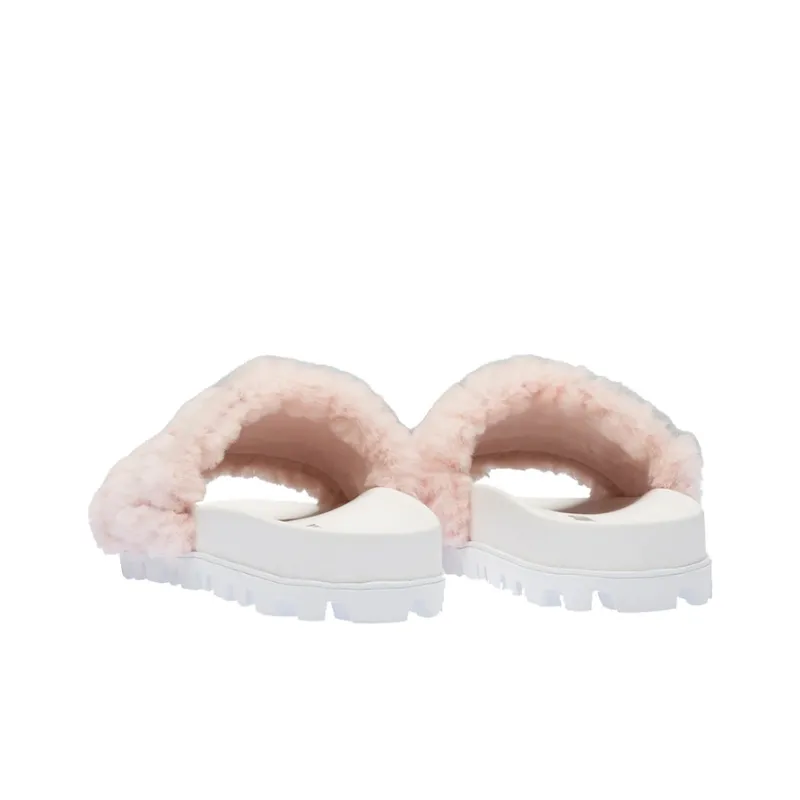 MIU MIU Matelassé Slide Slippers Women's Orchid Powder-3