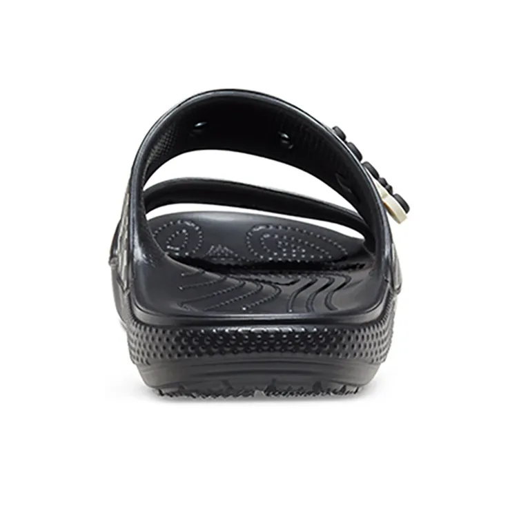 Crocs Classic Clog Cozy Unisex Black Multi Color Slippers 'Black'-4