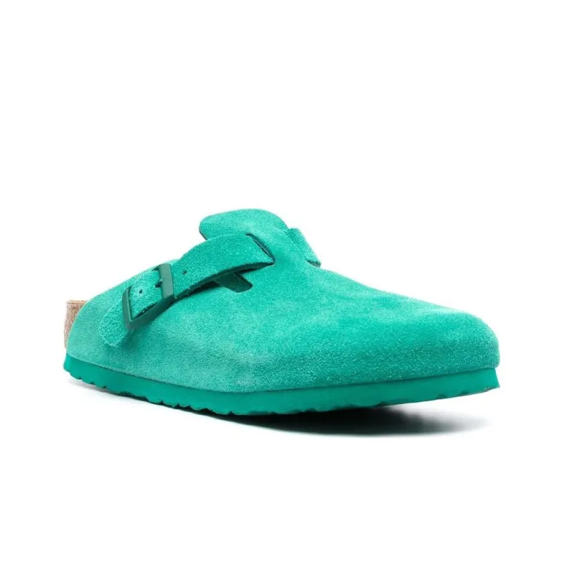 Birkenstock Boston Suede Leather Narrow Fit 'Digital Green' Women's-1