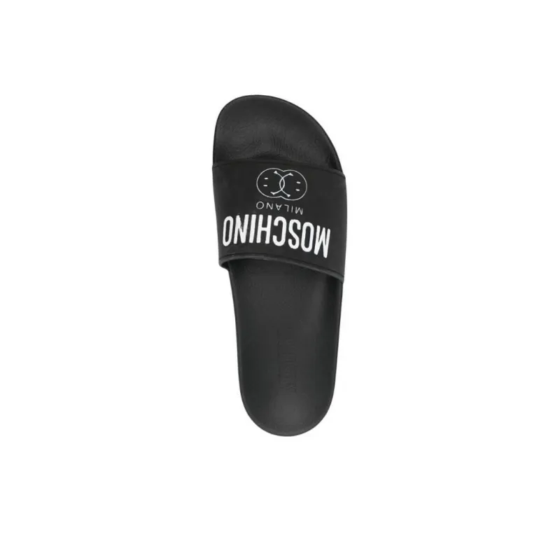 MOSCHINO Slide Slippers Men Black-4