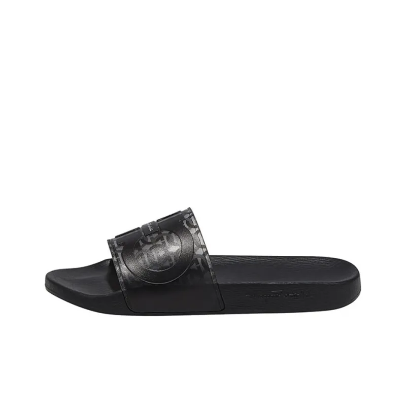 FERRAGAMO GANCINI Rubber Sole Slip Resistant Slide Slippers Men's Black-0
