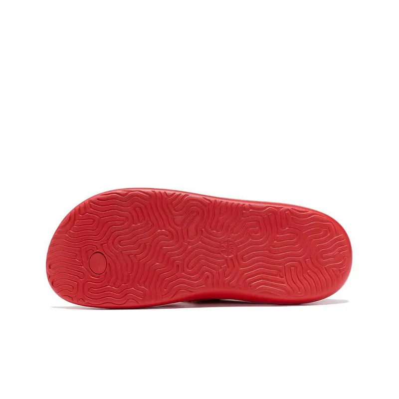 PEAK Rubber Sole Stitching Quiet Slide Slippers Men's Red-1