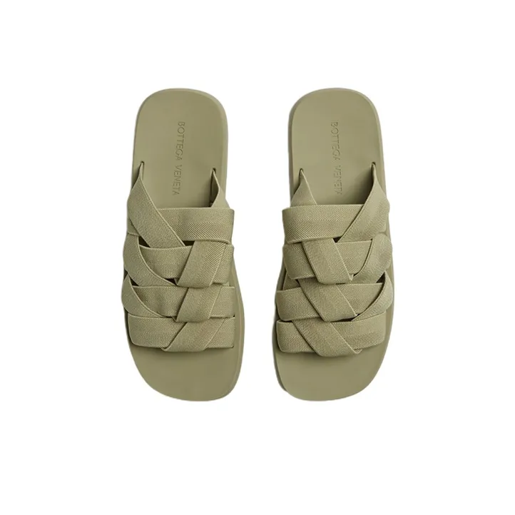 Bottega Veneta Rubber Sole Quiet Slide Slippers Men's Green-2