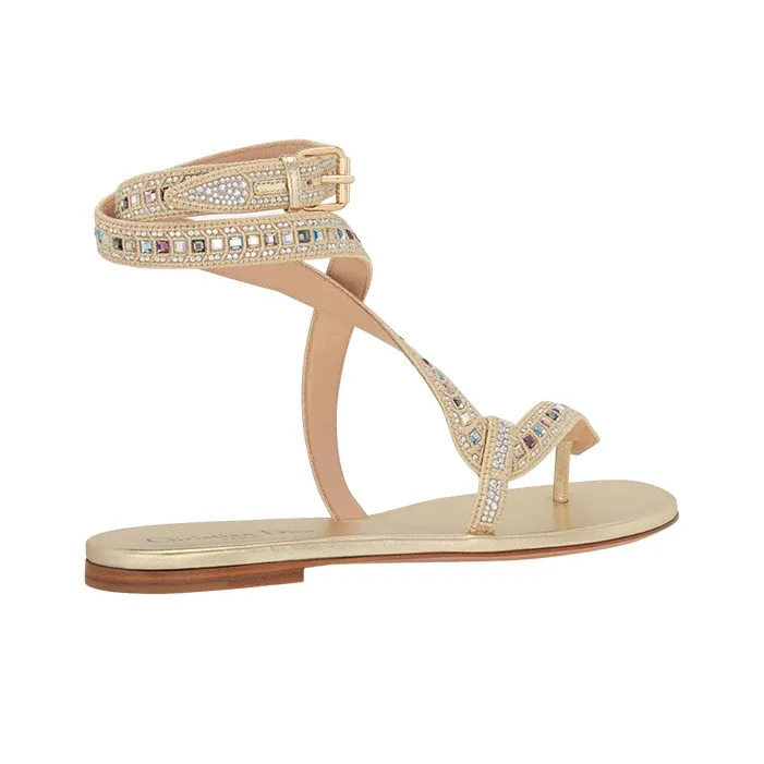 DIOR Poison-D Stylish Sandals Women's Gold-2