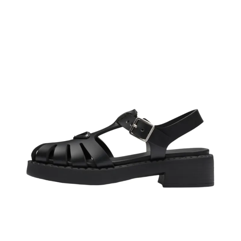 PRADA Roman Sandals Women's Black-0