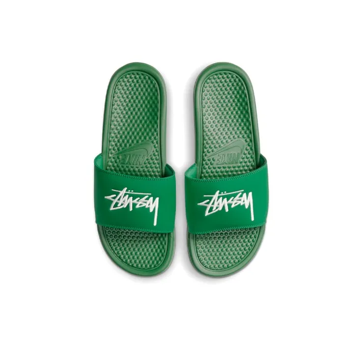 Nike Benassi Slide Stussy Pine Green Sail-3