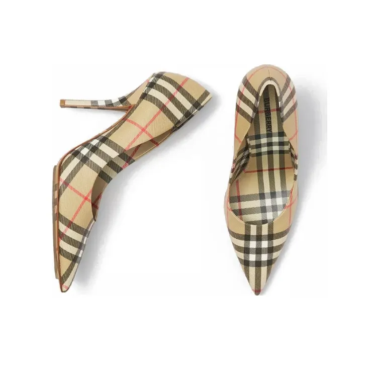Burberry Vintage Slim Heel High Heels Women's Beige-3