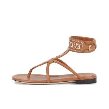 FENDI One Strap Sandals Women's Brown