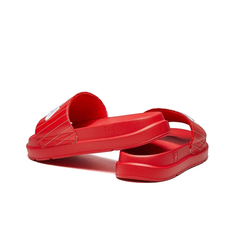 FILA Thick Sole Beach Large Red Slippers Women's-2