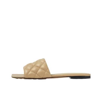 Bottega Veneta Leather Patchwork Quiet Slide Slippers Women's Sugar Color