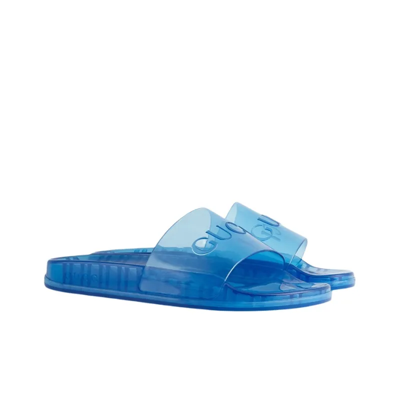 GUCCI Slide Sandal 'Transparent Blue'-2