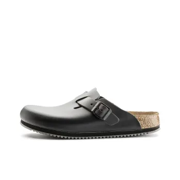 Birkenstock Boston Super Grip Leather Narrow Fit 'Black'