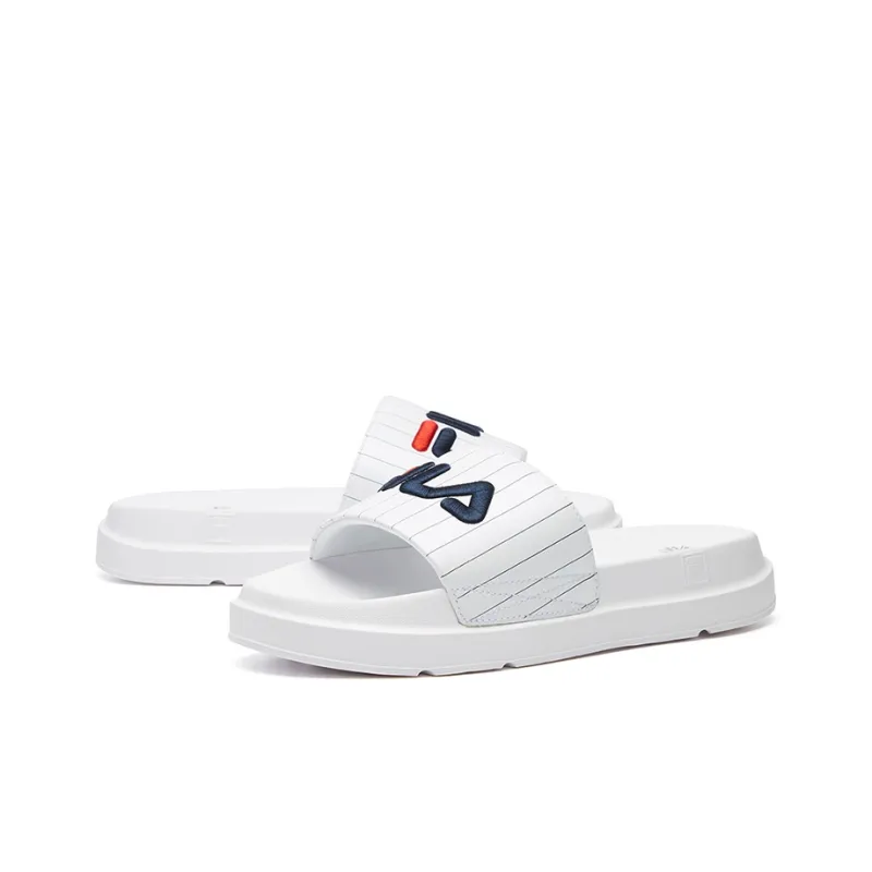 FILA Thick Sole White Slippers Women's-3