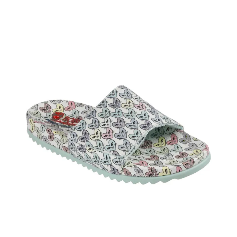 Skechers Bob's Slide Slippers Women's White/Green/Multicolor-2