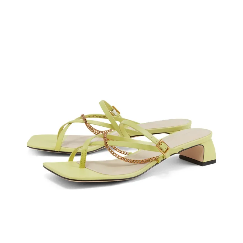 CHARLES&KEITH Composite Sole Slide Slippers Women's Mustard Yellow-1