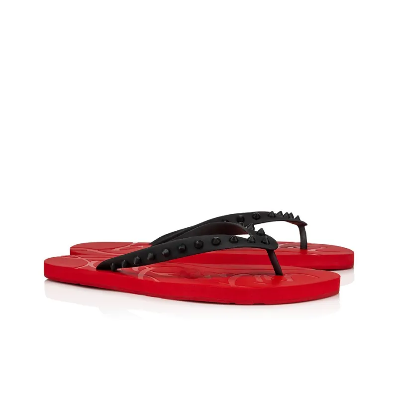 CL LUBOTING Odor Resistant Flip Flops Men's Black Red-2