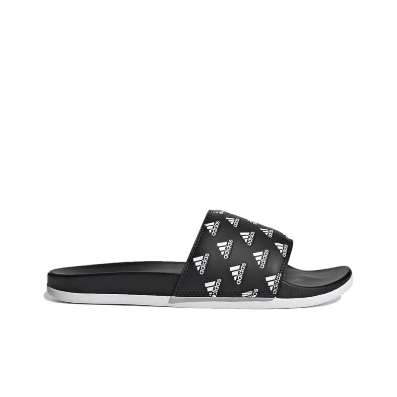 Adidas Adilette Comfort Slides Print Core Black Cloud White-1