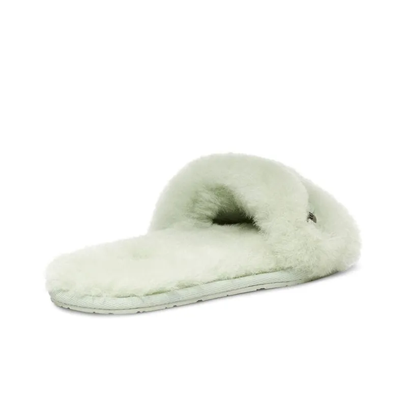 UGG Fluff Slide Stylish Sandals Women's Mint Green-4