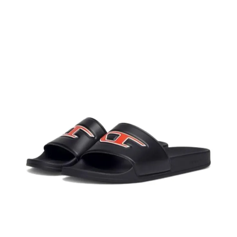 DIESEL Sa-Mayemi Slide Slippers Women's Black Orange-0
