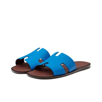 HERMES Izmir Sandal Bleu Santorin Epsom Calfskin Leather