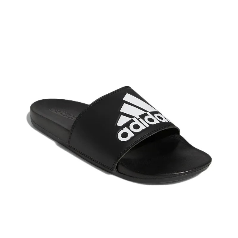 Adidas Adilette Comfort Slides Core Black Cloud White Logo-2