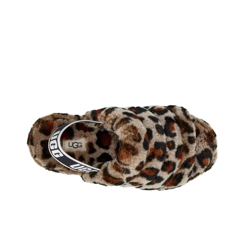UGG Fluff Yeah Leopard Slipper Leopard Print Women's-4