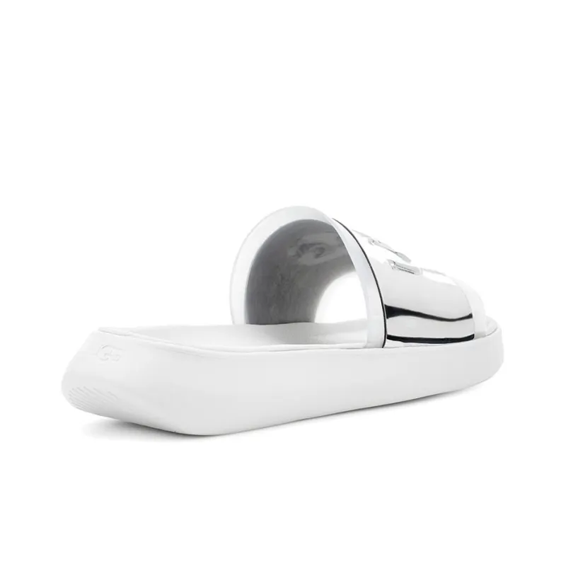 UGG Hilama Slide Shoe White Silver Women's-4