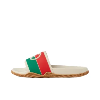 GUCCI Slide 'Interlocking G   White Red Green' Women's