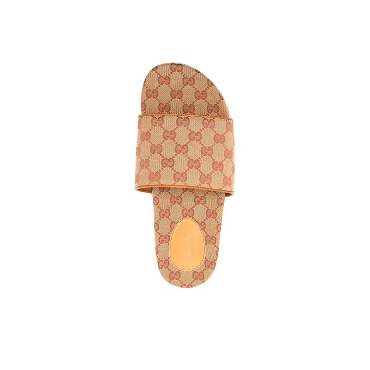 GUCCI GG Slide Sandal "Cognac Monogram"-4
