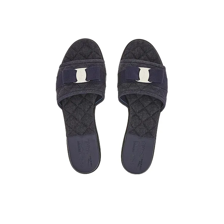 FERRAGAMO Odor Resistant Slide Slippers Women's Blue-3