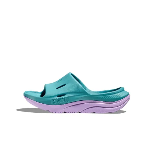 HOKA ONE ONE Ora Recovery Red 3 Slip-Resistant Abrasion-Resistant Red Slippers Unisex Purple Green