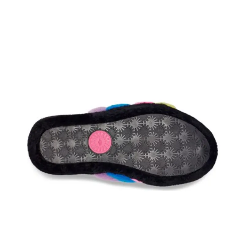 UGG Fluff Yeah Slide Black Taffy Pink Multi Women's-5