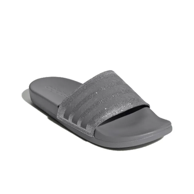 Adidas Adilette Comfort Slides '3 Stripes Shimmer Grey Platinum' Women's-1