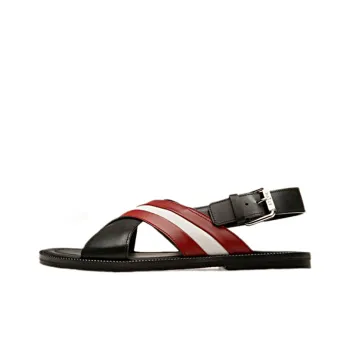 BALLY Jamilo One Strap Sandals Men's Black Red White