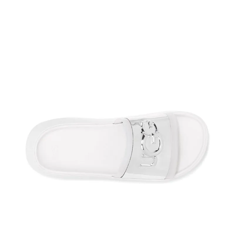 UGG Hilama Slide Shoe White Silver Women's-3