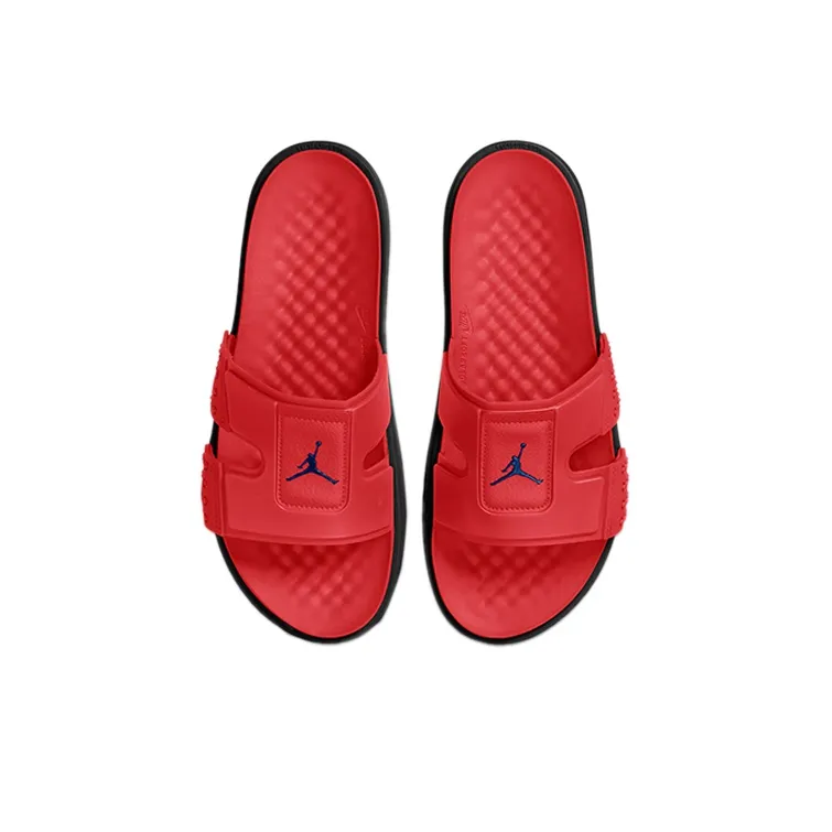 JORDAN Hydro 8 Colorblock Casual Red Black Slippers 'Red Black'-2