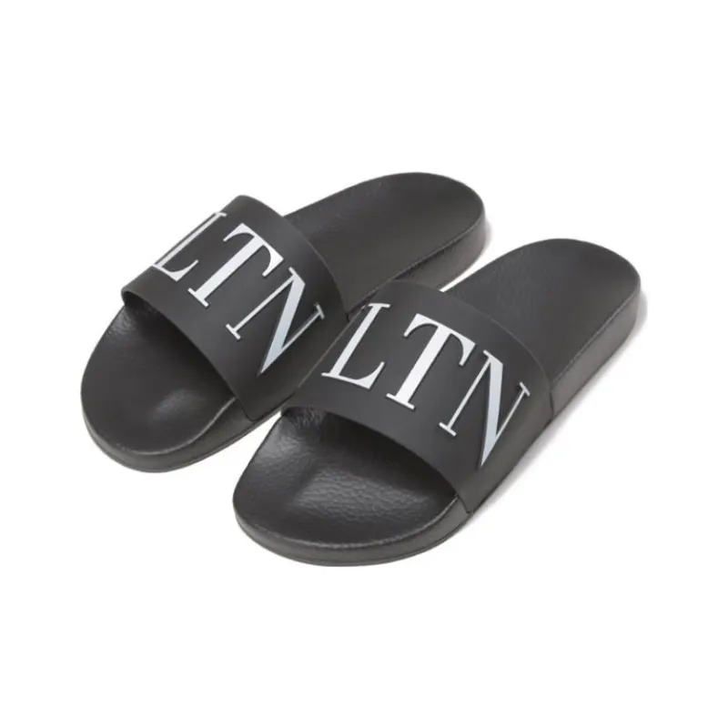 Valentino Vltn Embossed Open Toe Slides-2