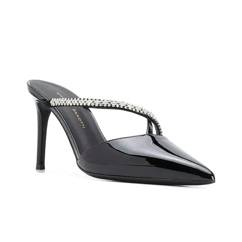 Giuseppe Zanotti/GZ Rubber Sole Slip Resistant Closed Toe Slippers Women's Black-1
