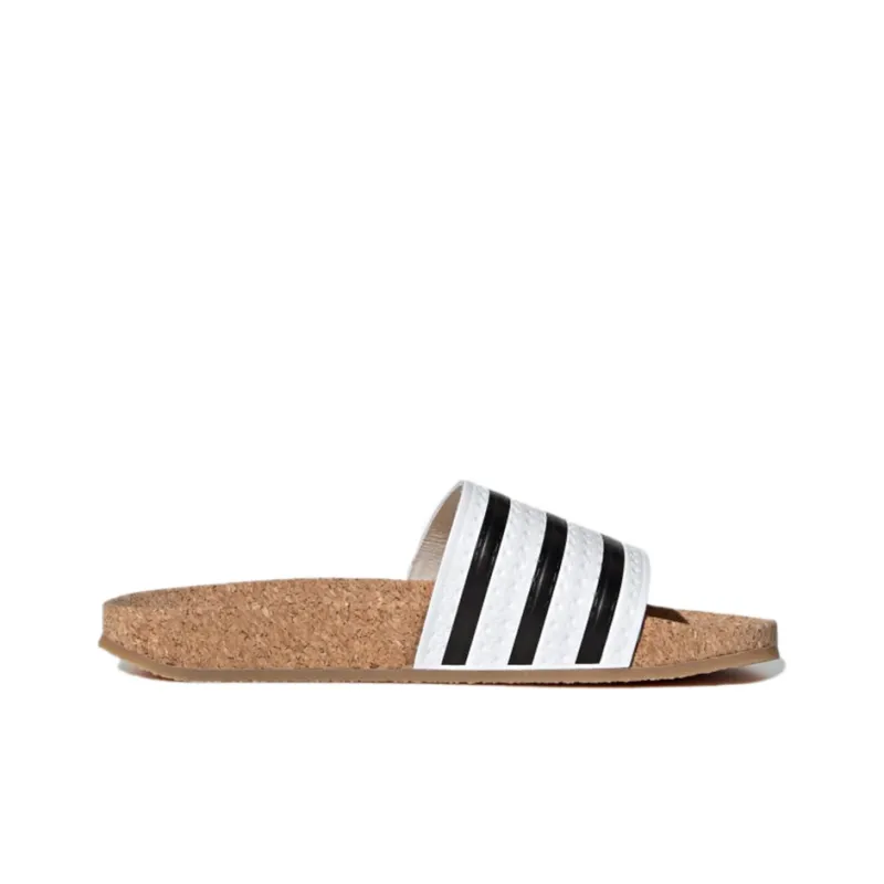 Adidas Adilette Slides Cork White Black Women's-1