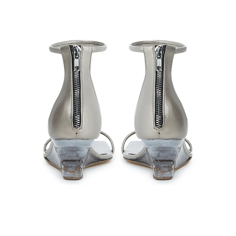 RICK OWENS/RO Cantilever One Strap Sandals Women's Silver-3