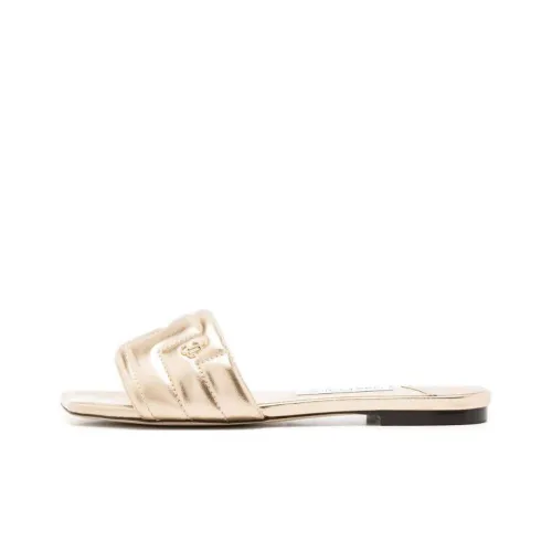 Jimmy Choo Slide Slippers Women's Gold