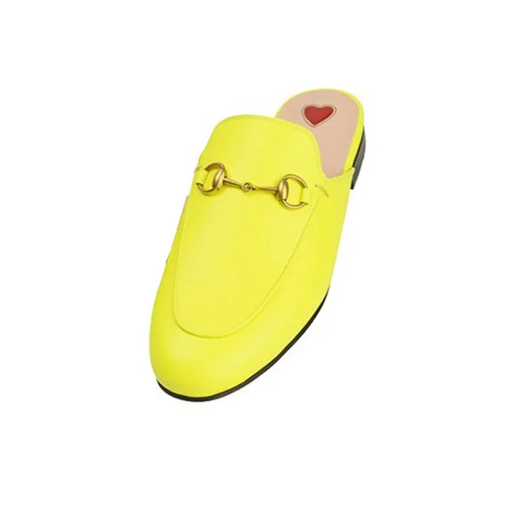GUCCI Princetown Stylish Sandals Women's Neon Yellow-2