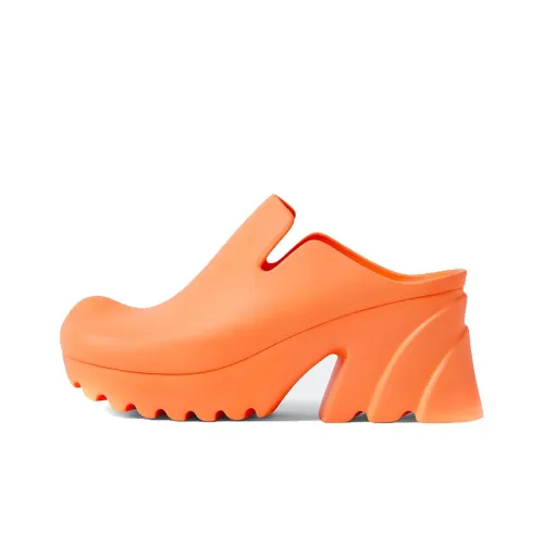 Bottega Veneta Rubber Flash Mules Orange Women's