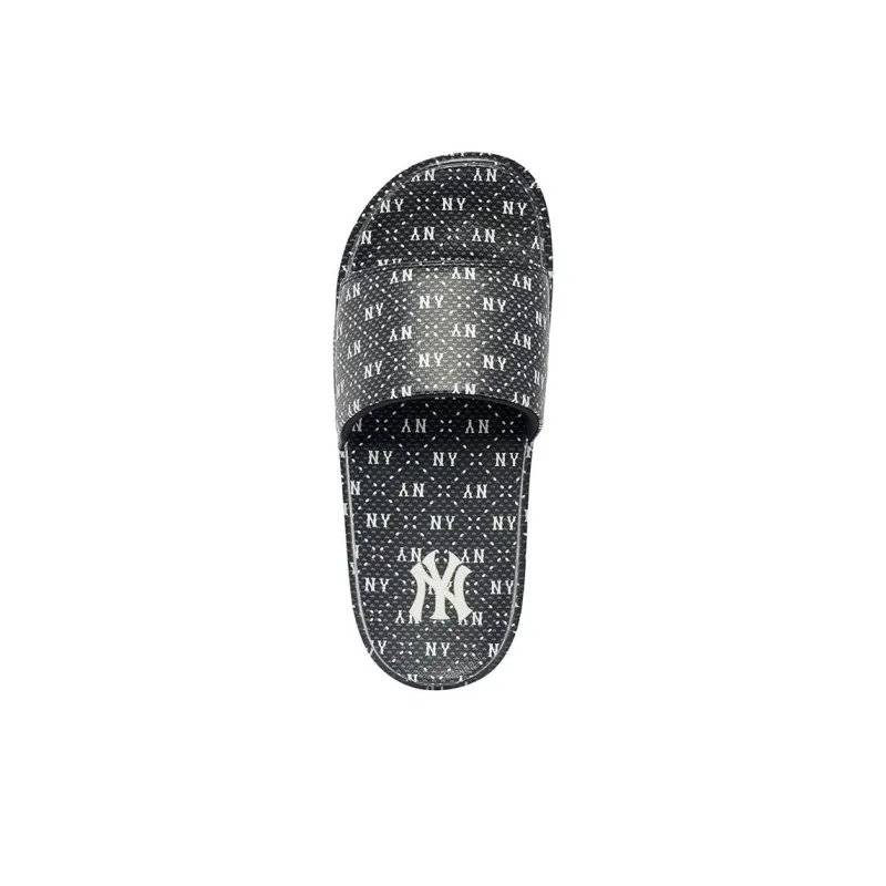 MLB Slipper Quiet Slip Resistant Abrasion Resistant Slide Slippers Unisex Black White-3