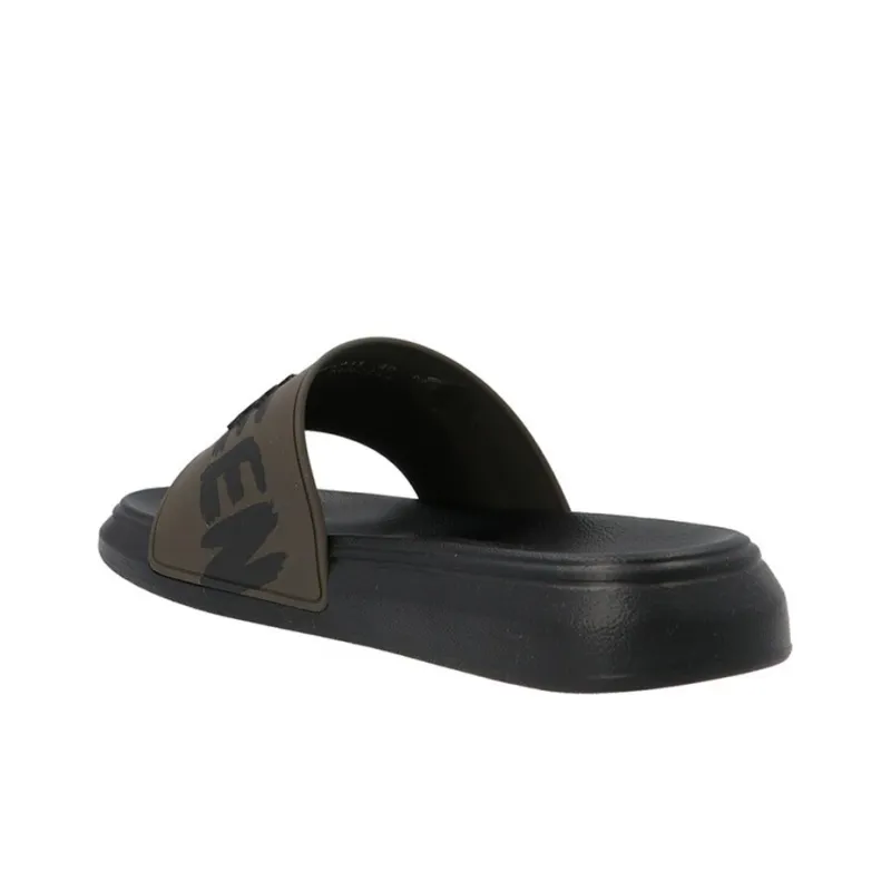 Alexander McQueen Graffiti Pool Slides Green Black Women's-2