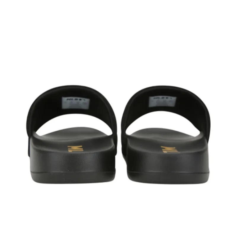 MLB Slipper Rubber Sole Slip Resistant Abrasion Resistant Slide Slippers Unisex Black Gold-4