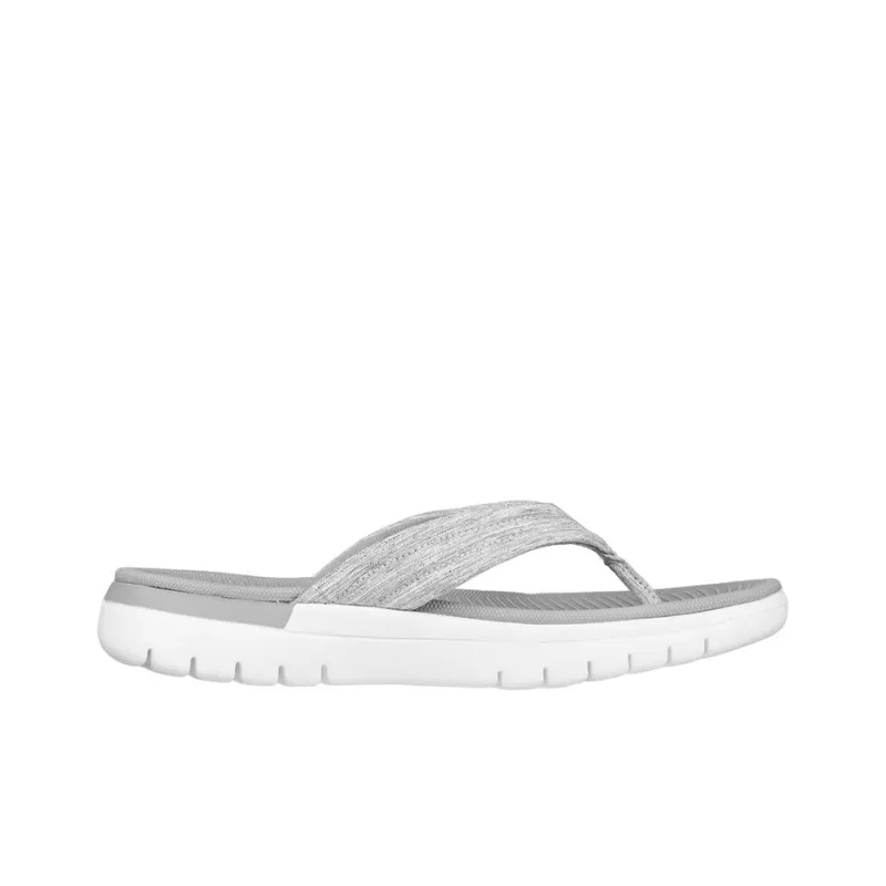 Skechers On-The-GO Fle Rubber Sole Flip Flops Women's Gray White-1