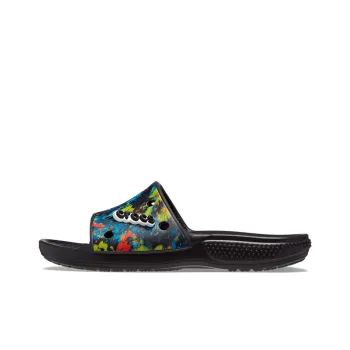 Crocs Classic Tie Dye Graphic Slide 'Black'