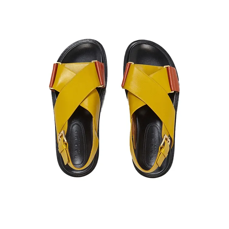 MARNI Beach Sandals Women's Yellow Orange-4